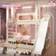 เตียง 2 ชั้นสไลด์เดอร์ รุ่น Pinky cloud (new model) ขนาด 5 ฟุต