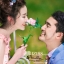 PW311 - **พรีออเดอร์ค่ะ** ชุดคู่ถ่ายพรีเวดดิ้ง (prewedding dress) & ชุดแต่งงานแฟนซี (Fancy wedding dress)ชายหญิง "ธีมสีส้มอมชมพู+ฟ้า"
