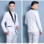 ST129- **พรีออเดอร์**สูทผู้ชายสีขาวสลับดำ สูทสีดำสลับขาว แขนยาว พร้อมกางเกง ชุดสูทเจ้าบ่าว สูทแฟนซี ถ่ายพรีเวดดิ้ง & ชุดแต่งงานแฟนซี (Fancy wedding dress) สูทผู้ชายสีขาวและสีดำ