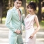 ST022- **พรีออเดอร์**สูทผู้ชายสีเขียวอ่อนแขนยาว พร้อมกางเกง ชุดสูทเจ้าบ่าว สูทแฟนซี ถ่ายพรีเวดดิ้ง & ชุดแต่งงานแฟนซี (Fancy wedding dress) สูทผู้ชายสีเขียวอ่อน
