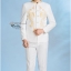 ST083 **พรีออเดอร์**สูทจีนผู้ชายสีขาวแขนยาวปักลายมังกรคู่สีทอง ติดกระดุมสีขาว พร้อมกางเกงสีขาวขาสอบ ชุดสูทเจ้าบ่าว สูทแฟนซี ถ่ายพรีเวดดิ้ง & ชุดแต่งงานแฟนซี (Fancy wedding dress) สูทผู้ชายสีขาว