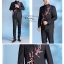 ST070 **พรีออเดอร์**สูทจีนผู้ชายสีขาวแขนยาวลายดอกซากุระสีชมพู ติดกระดุมสีขาว พร้อมกางเกงสีขาวขาสอบ ชุดสูทเจ้าบ่าว สูทแฟนซี ถ่ายพรีเวดดิ้ง & ชุดแต่งงานแฟนซี (Fancy wedding dress) สูทผู้ชายสีขาว