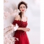 DL106 **พรีออเดอร์** ชุดออกงานสีแดง ชุดราตรี เดรสยาวออกงาน (Night party dresses) ชุดไปงานแต่งงานสวยๆ "ธีมสีแดง"