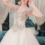 ฺBRL051 **พรีออเดอร์**ชุดแต่งงานหรูหราประดับดอกไม้ผสมเพชรและคริสตัล สวยงามดุจเจ้าหญิง