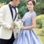 PW334 - **พร้อมส่งเฉพาะชุดผู้หญิงค่ะ** ชุดคู่ถ่ายพรีเวดดิ้ง (prewedding dress) & ชุดแต่งงานแฟนซี (Fancy wedding dress)ชายหญิง "ธีมชุดเจ้าสาวสีม่วง-ขาว"