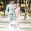 ST022- **พรีออเดอร์**สูทผู้ชายสีเขียวอ่อนแขนยาว พร้อมกางเกง ชุดสูทเจ้าบ่าว สูทแฟนซี ถ่ายพรีเวดดิ้ง & ชุดแต่งงานแฟนซี (Fancy wedding dress) สูทผู้ชายสีเขียวอ่อน