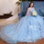 PW590 - **พรีออเดอร์ค่ะ** ชุดราตรีสีฟ้า ชุดคู่ถ่ายพรีเวดดิ้ง (prewedding dress) & ชุดแต่งงานแฟนซี (Fancy wedding dress)ชายหญิง "ธีมสีฟ้า"