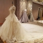 BRL074 **พรีออเดอร์**ชุดแต่งงานหรูหราประดับดอกไม้ผสมเพชรและคริสตัล สวยงามดุจเจ้าหญิง