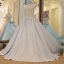 BRL080 **พรีออเดอร์**ชุดแต่งงานสีฟ้าหรูหราประดับดอกไม้ผสมเพชรและคริสตัล สวยงามดุจเจ้าหญิง