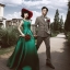 PW361 - **พรีออเดอร์ค่ะ** ชุดคู่ถ่ายพรีเวดดิ้ง (prewedding dress) & ชุดแต่งงานแฟนซี (Fancy wedding dress)ชายหญิง "ธีมสีเขียว-น้ำตาลอ่อน"