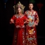 PW619 **พรีออเดอร์ค่ะ**ชุดแฟนซีกี่เพ้าประยุกต์ ชุดคู่ถ่ายพรีเวดดิ้ง (prewedding dress) & ชุดแต่งงานแฟนซี (Fancy wedding dress)ชายหญิง "ธีมสีแดง"