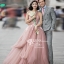 PW489 - **พรีออเดอร์เฉพาะชุดผู้หญิง** ชุดคู่ถ่ายพรีเวดดิ้ง (prewedding dress) & ชุดแต่งงานแฟนซี (Fancy wedding dress)ชายหญิง "ธีมสีชมพูนู้ด"