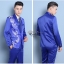 ST094 **พรีออเดอร์**สูทจีนผู้ชายสีน้ำเงินแขนยาว ลายดอกไม้จีนสีเงิน ติดกระดุม พร้อมกางเกงสีน้ำเงินขาสอบ ชุดสูทเจ้าบ่าว สูทแฟนซี ถ่ายพรีเวดดิ้ง & ชุดแต่งงานแฟนซี (Fancy wedding dress) สูทผู้ชายสีน้ำเงิน