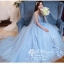 PW590 - **พรีออเดอร์ค่ะ** ชุดราตรีสีฟ้า ชุดคู่ถ่ายพรีเวดดิ้ง (prewedding dress) & ชุดแต่งงานแฟนซี (Fancy wedding dress)ชายหญิง "ธีมสีฟ้า"