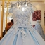 BRL076 **พรีออเดอร์**ชุดแต่งงานสีฟ้าหรูหราประดับดอกไม้ผสมเพชรและคริสตัล สวยงามดุจเจ้าหญิง