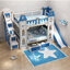 เตียง 2 ชั้นสไลด์เดอร์รุ่น Dream Castle สีนำเงิน