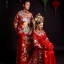 PW619 **พรีออเดอร์ค่ะ**ชุดแฟนซีกี่เพ้าประยุกต์ ชุดคู่ถ่ายพรีเวดดิ้ง (prewedding dress) & ชุดแต่งงานแฟนซี (Fancy wedding dress)ชายหญิง "ธีมสีแดง"
