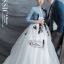 PW600- **พรีออเดอร์**ชุดแต่งงานแฟนซี ชุดเดรสสีฟ้าขาว ชุดถ่ายพรีเวดดิ้ง (prewedding dress) & ชุดแต่งงานแฟนซี (Fancy wedding dress) "ธีมสีฟ้าขาว"