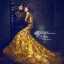 PW337 **พร้อมส่งเฉพาะชุดผญ.**ชุดกี่เพ้าจีน ชุดถ่ายพรีเวดดิ้ง (prewedding dress) & ชุดแต่งงานแฟนซี (Fancy wedding dress)ชายหญิง "ธีมสีเหลือง-ดำ"
