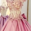 BRL077 **พรีออเดอร์มี 2 สี สีชมพูและสีม่วง**ชุดแต่งงานหรูหราประดับดอกไม้ผสมเพชรและคริสตัล สวยงามดุจเจ้าหญิง
