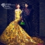 PW337 **พร้อมส่งเฉพาะชุดผญ.**ชุดกี่เพ้าจีน ชุดถ่ายพรีเวดดิ้ง (prewedding dress) & ชุดแต่งงานแฟนซี (Fancy wedding dress)ชายหญิง "ธีมสีเหลือง-ดำ"