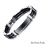กำไลข้อมือหนังสีดำ รุ่น BRBBLT-223 พร้อมสลักชื่อ