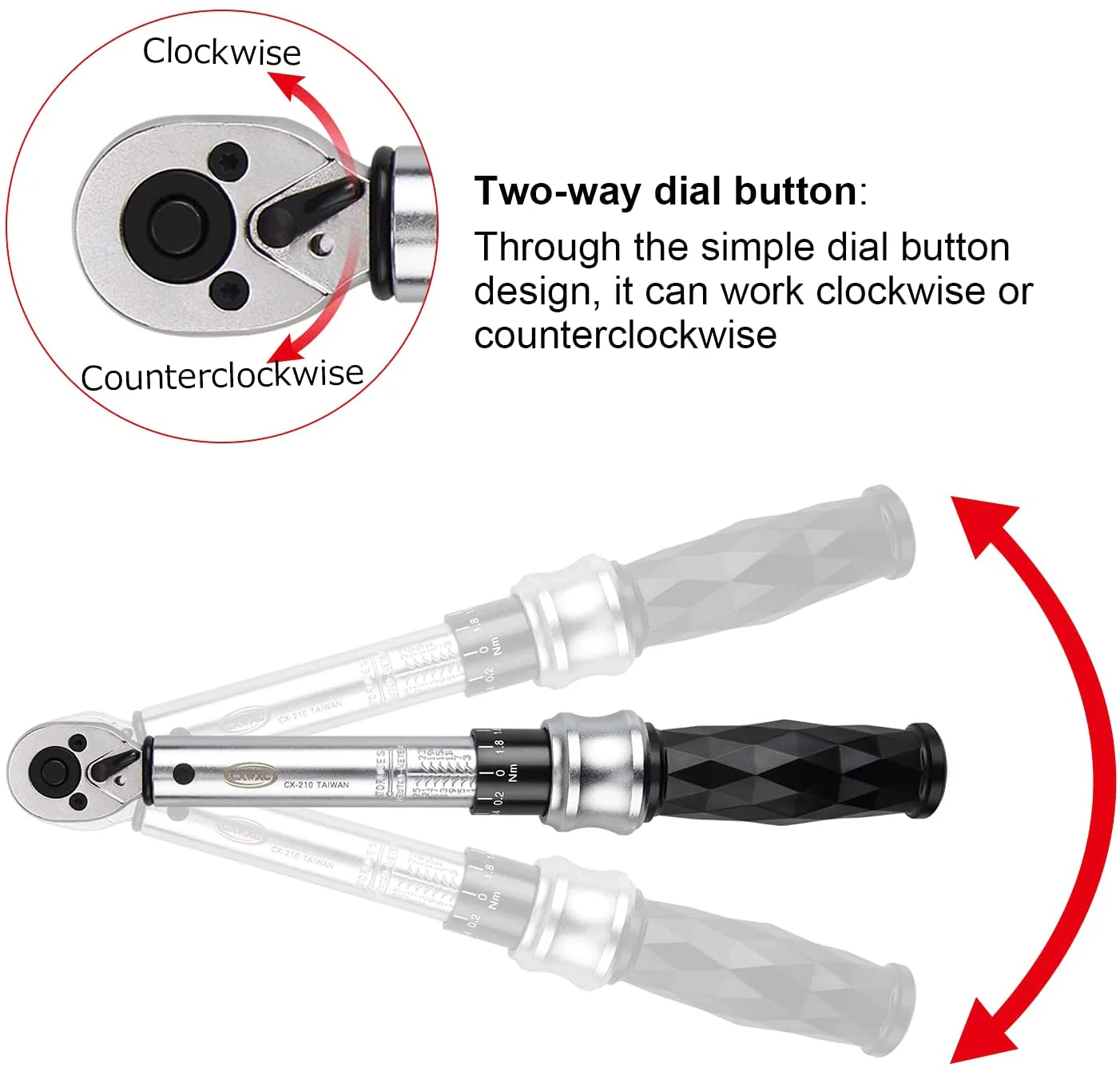 Bike Torque Wrench Set 1/4” Drive | ชุดประแจทอร์คจักรยาน 1–25Nm | พร้อมหัวบิต Allen, Torx, Philip และแกนต่อขยาย